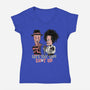 Let's Cut Stuff Up-womens v-neck tee-momma_gorilla