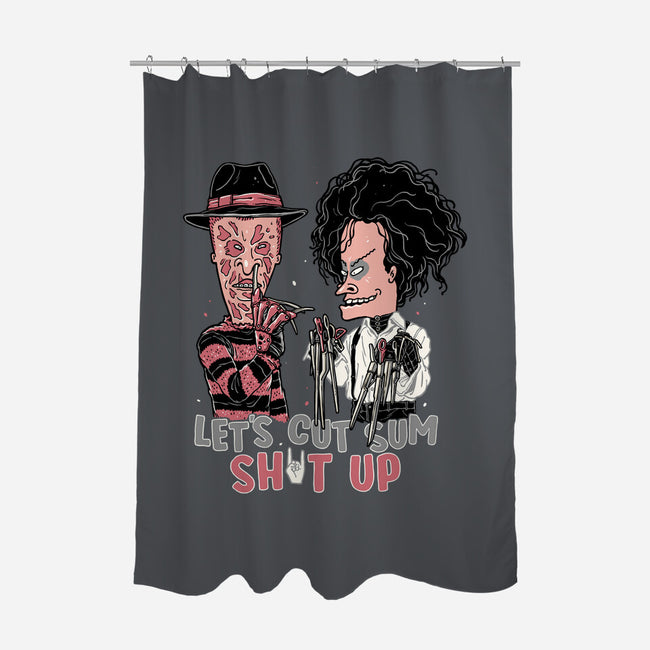 Let's Cut Stuff Up-none polyester shower curtain-momma_gorilla