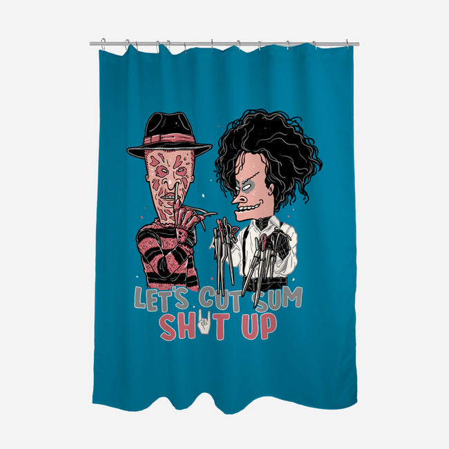 Let's Cut Stuff Up-none polyester shower curtain-momma_gorilla