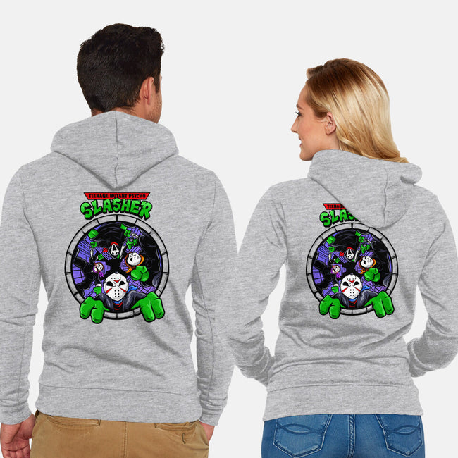 Four Slashers-unisex zip-up sweatshirt-spoilerinc