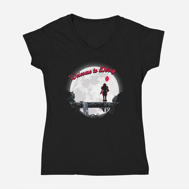 The Derry King-womens v-neck tee-rocketman_art