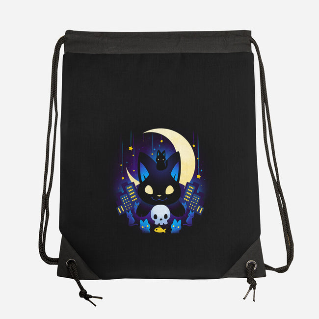Kittens Midnight City-none drawstring bag-Vallina84