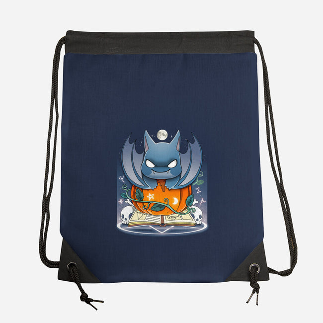 Spooky Bat-none drawstring bag-Vallina84