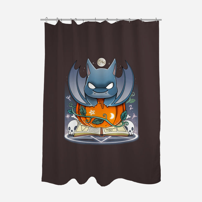 Spooky Bat-none polyester shower curtain-Vallina84