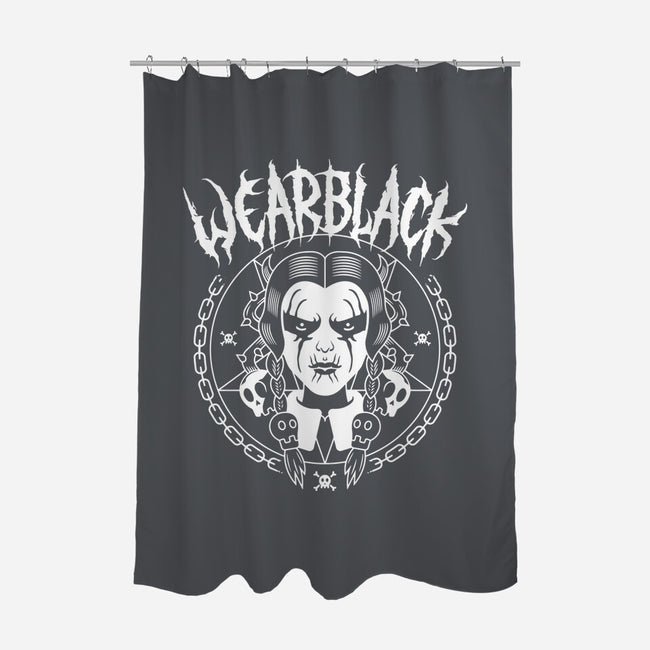 Wear Black-none polyester shower curtain-Logozaste