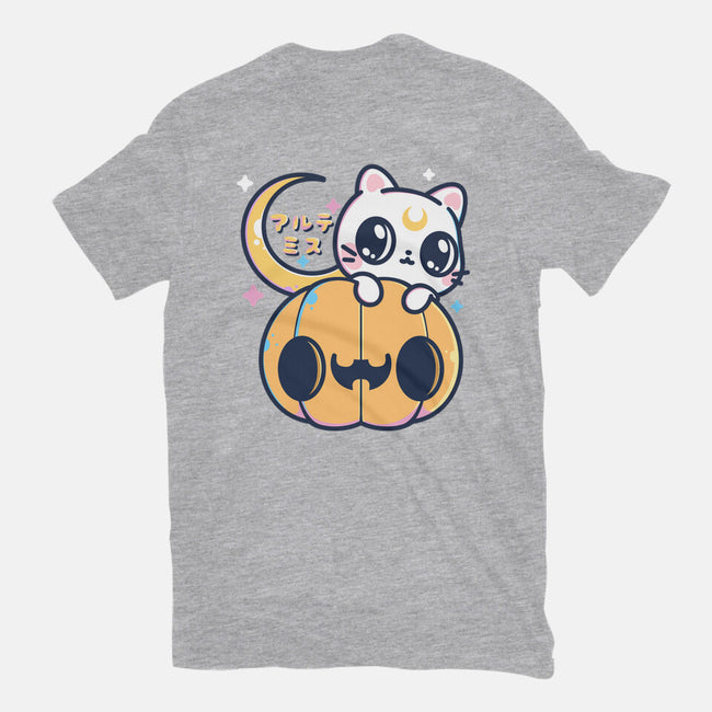Artemis Halloween Cat-womens basic tee-maruart