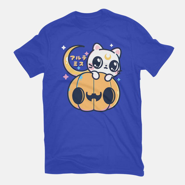 Artemis Halloween Cat-womens basic tee-maruart