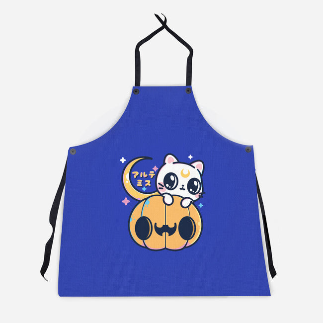 Artemis Halloween Cat-unisex kitchen apron-maruart