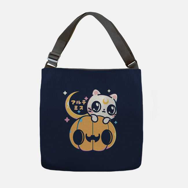 Artemis Halloween Cat-none adjustable tote bag-maruart