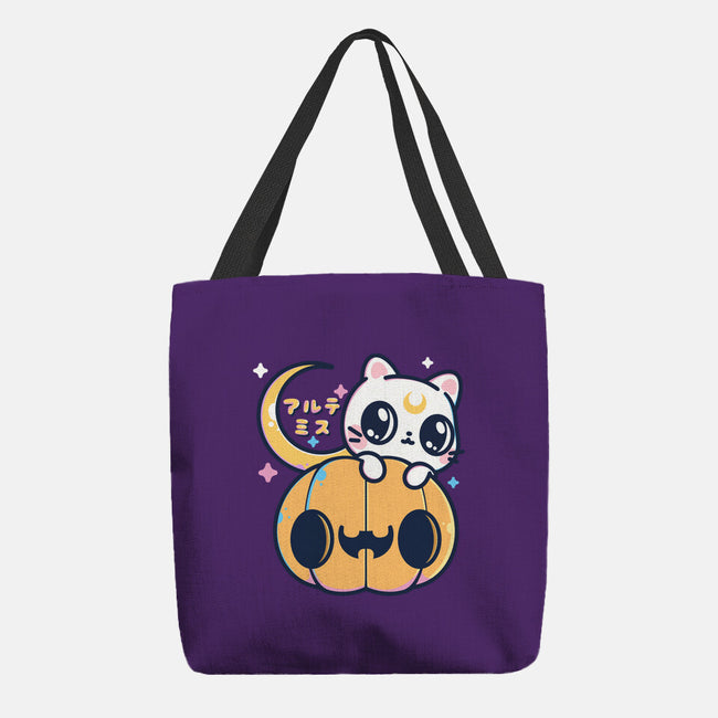 Artemis Halloween Cat-none basic tote bag-maruart