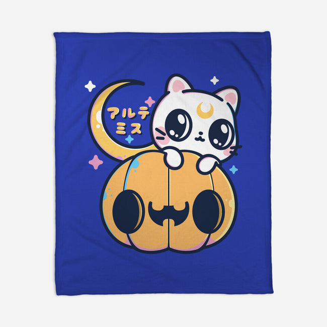 Artemis Halloween Cat-none fleece blanket-maruart