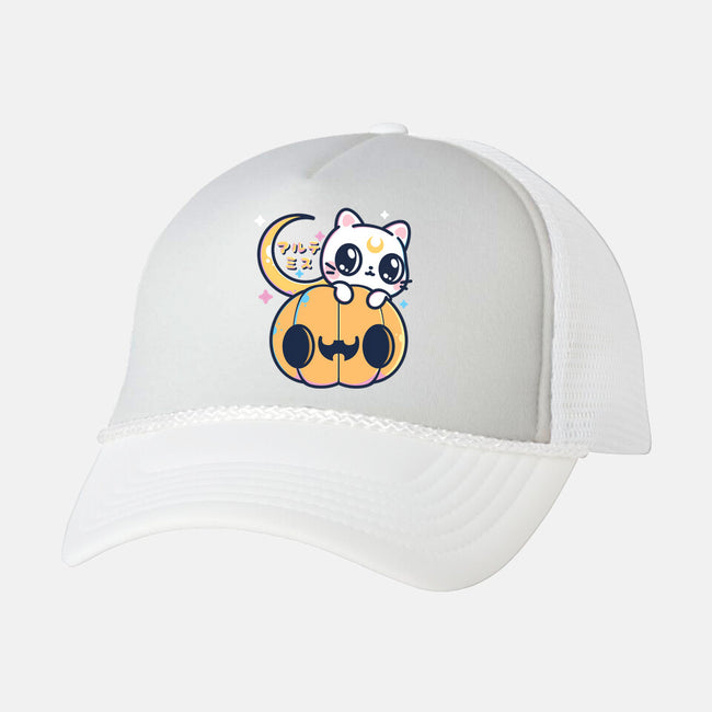 Artemis Halloween Cat-unisex trucker hat-maruart