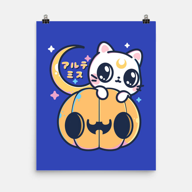 Artemis Halloween Cat-none matte poster-maruart