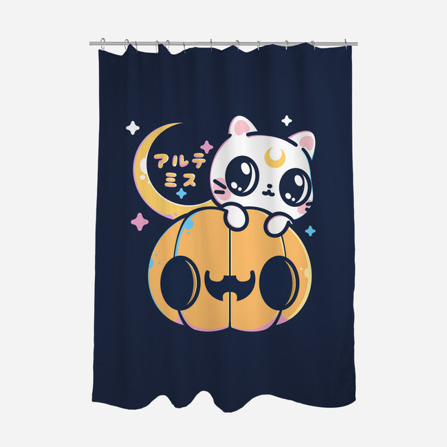 Artemis Halloween Cat-none polyester shower curtain-maruart