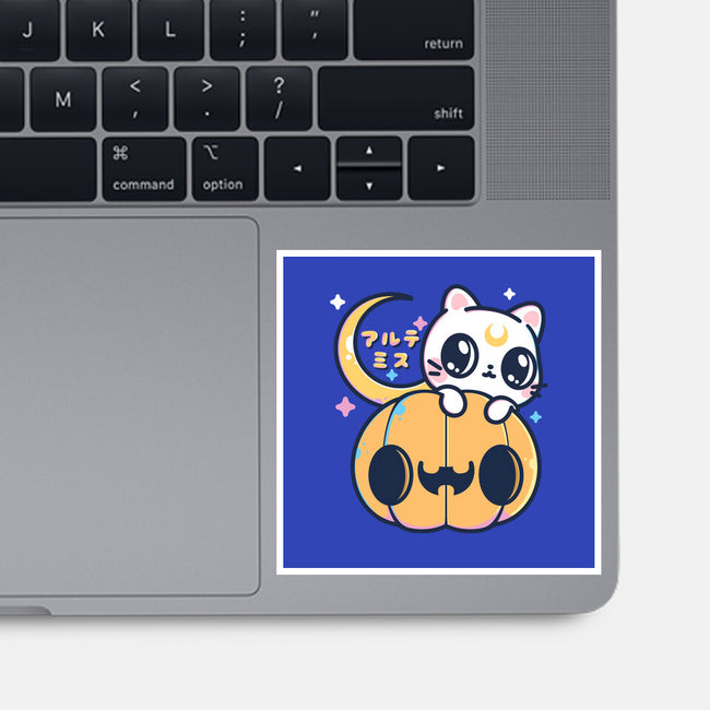 Artemis Halloween Cat-none glossy sticker-maruart