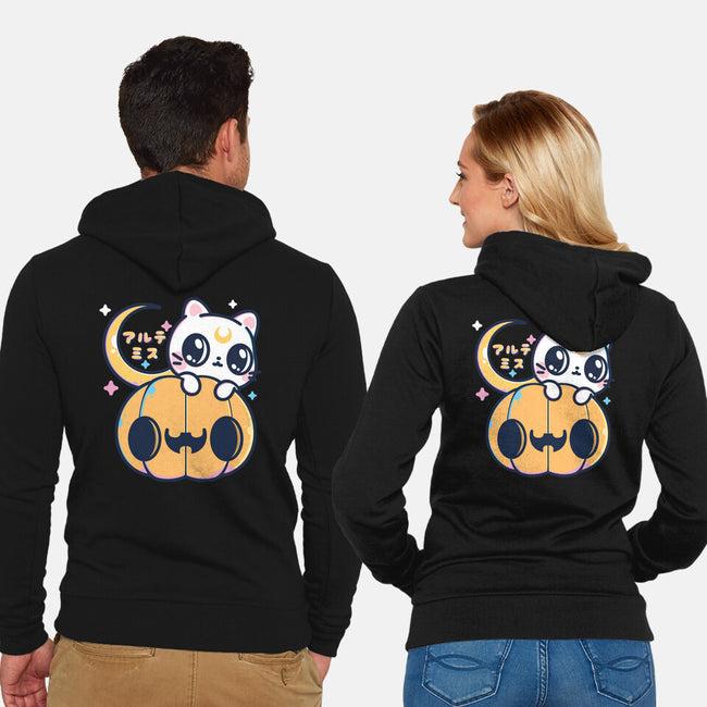 Artemis Halloween Cat-unisex zip-up sweatshirt-maruart