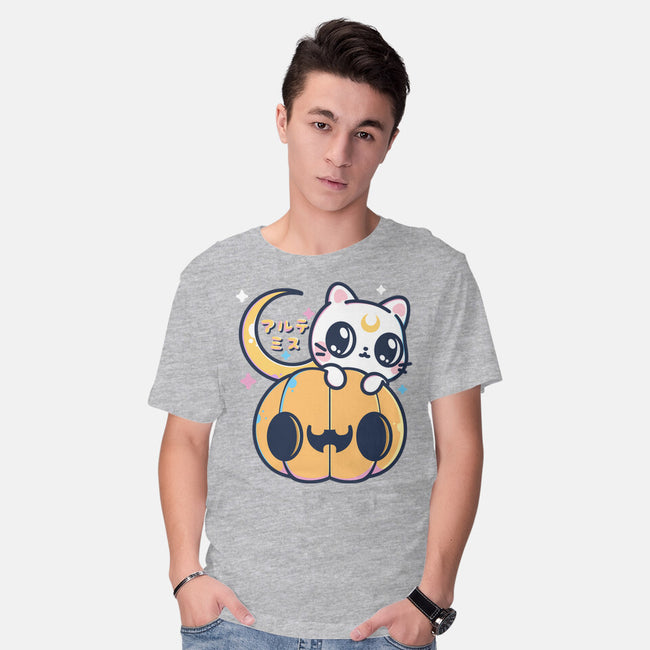 Artemis Halloween Cat-mens basic tee-maruart