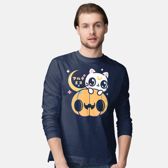 Artemis Halloween Cat-mens long sleeved tee-maruart