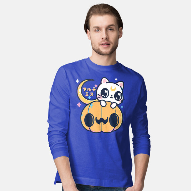 Artemis Halloween Cat-mens long sleeved tee-maruart