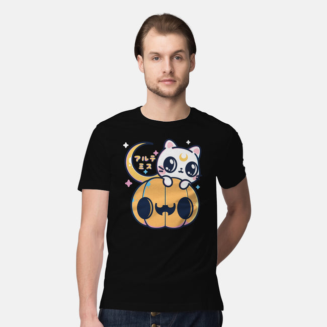 Artemis Halloween Cat-mens premium tee-maruart