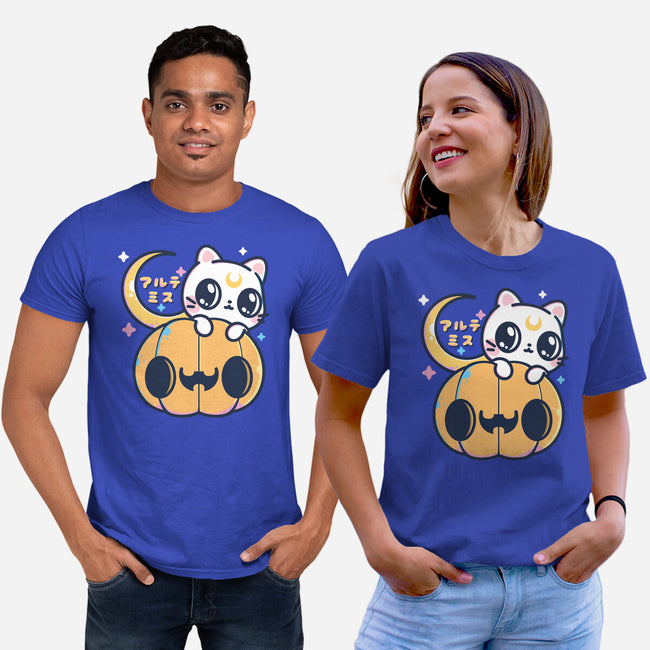 Artemis Halloween Cat-unisex basic tee-maruart