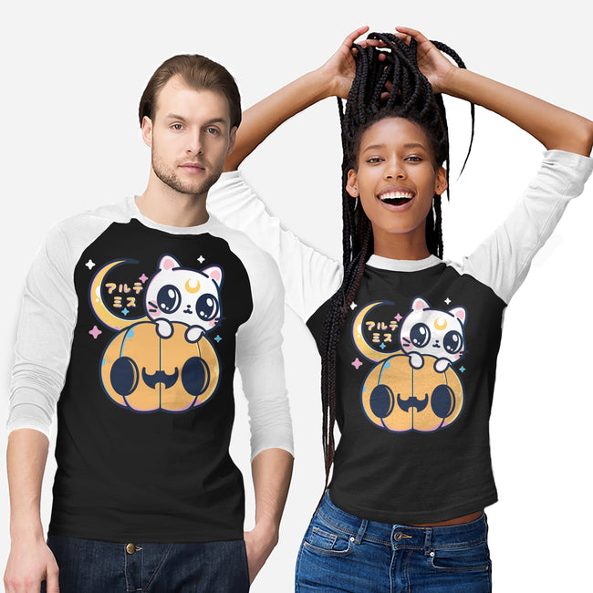 Artemis Halloween Cat-unisex baseball tee-maruart