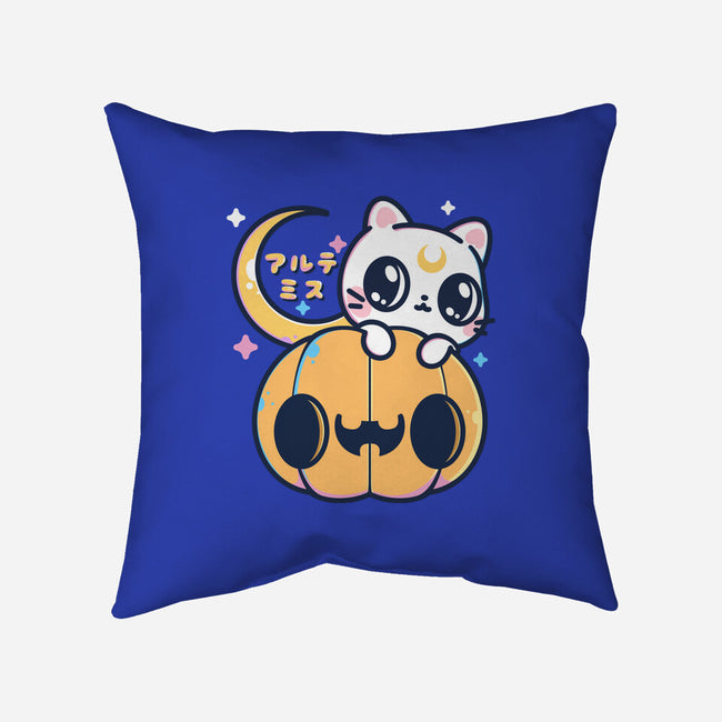 Artemis Halloween Cat-none removable cover throw pillow-maruart