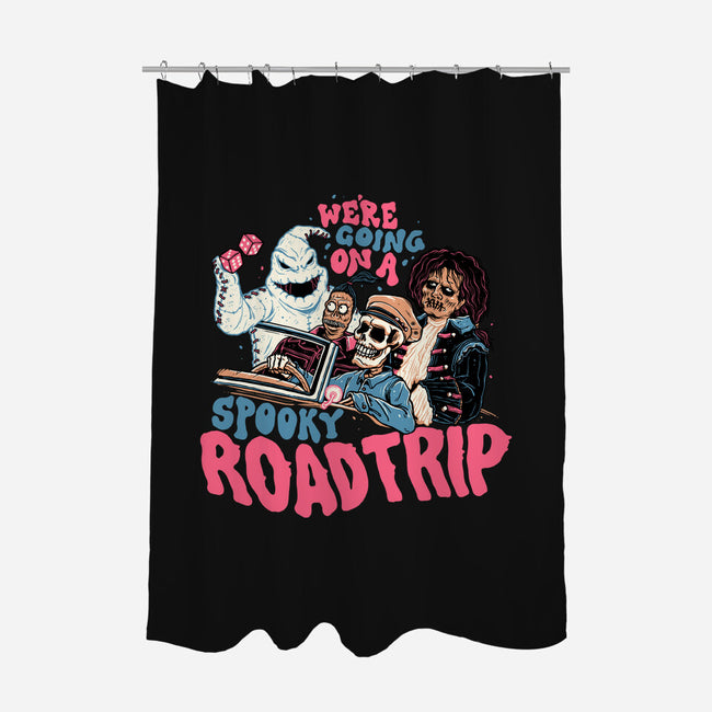 Spooky Roadtrip-none polyester shower curtain-momma_gorilla