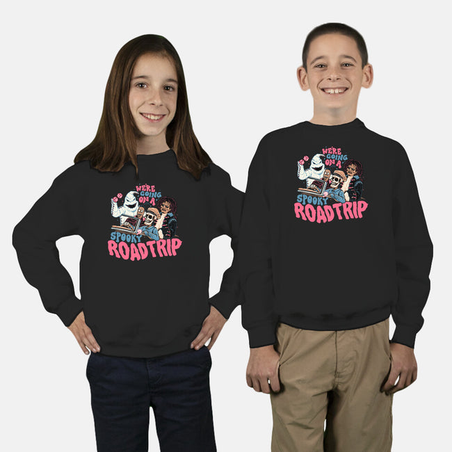 Spooky Roadtrip-youth crew neck sweatshirt-momma_gorilla