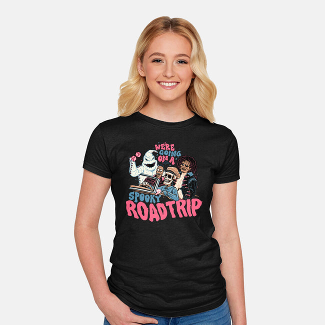 Spooky Roadtrip-womens fitted tee-momma_gorilla