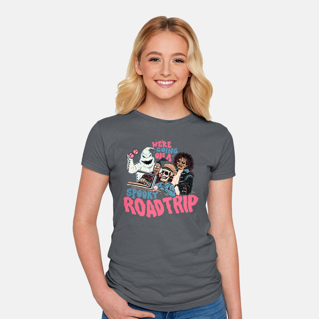 Spooky Roadtrip-womens fitted tee-momma_gorilla