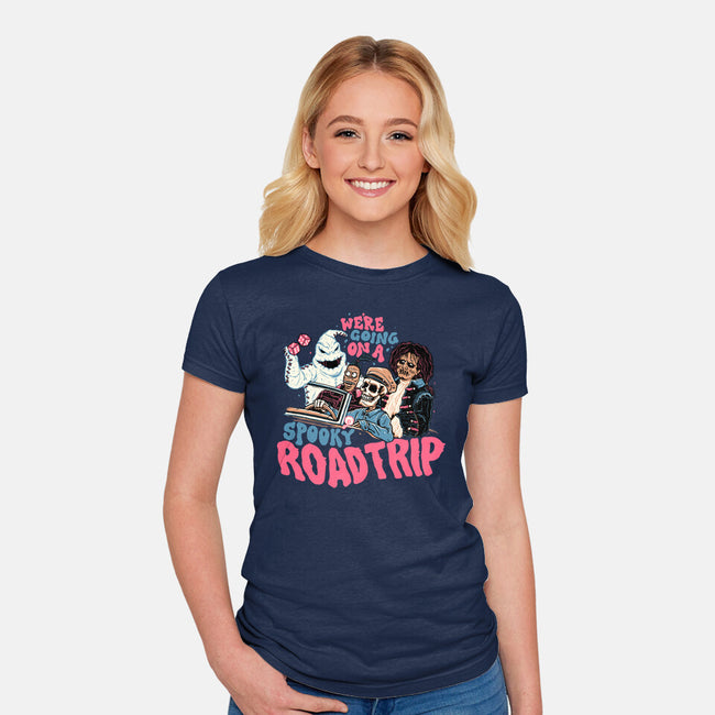 Spooky Roadtrip-womens fitted tee-momma_gorilla