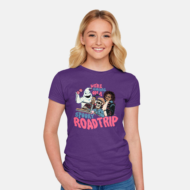 Spooky Roadtrip-womens fitted tee-momma_gorilla