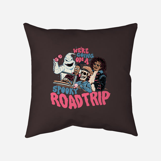Spooky Roadtrip-none removable cover w insert throw pillow-momma_gorilla