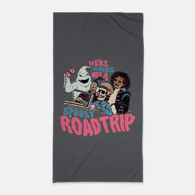 Spooky Roadtrip-none beach towel-momma_gorilla