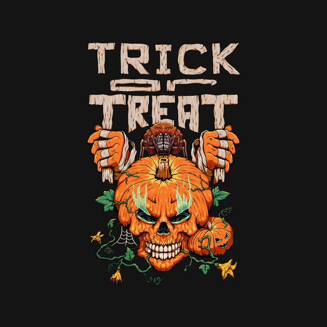 Trick or Treat Pumpkin Skull-none removable cover w insert throw pillow-wahyuzi