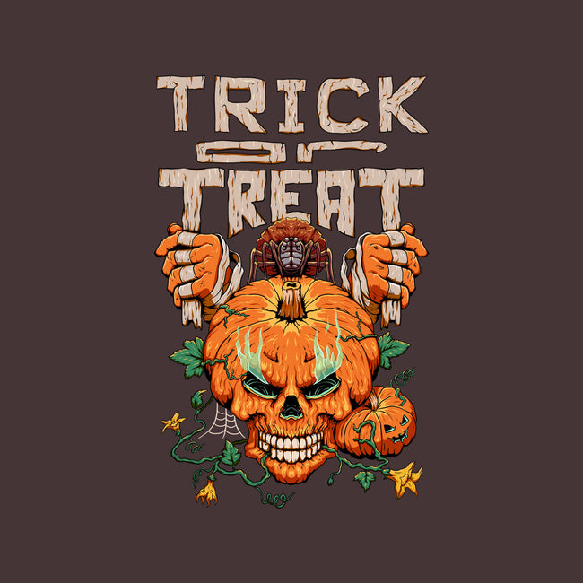 Trick or Treat Pumpkin Skull-womens basic tee-wahyuzi