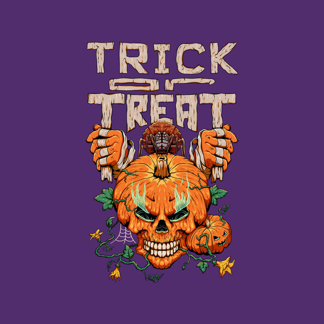 Trick or Treat Pumpkin Skull-womens off shoulder tee-wahyuzi