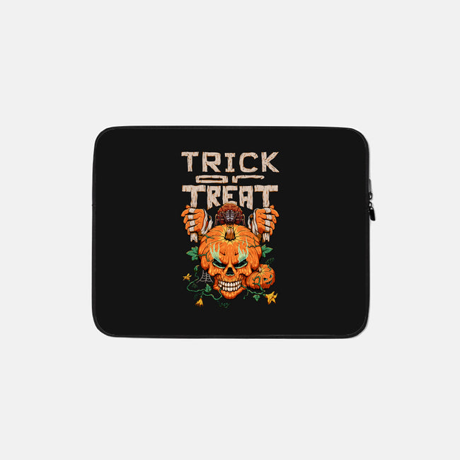 Trick or Treat Pumpkin Skull-none zippered laptop sleeve-wahyuzi