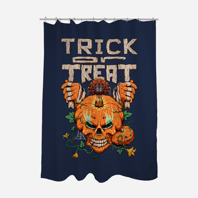 Trick or Treat Pumpkin Skull-none polyester shower curtain-wahyuzi