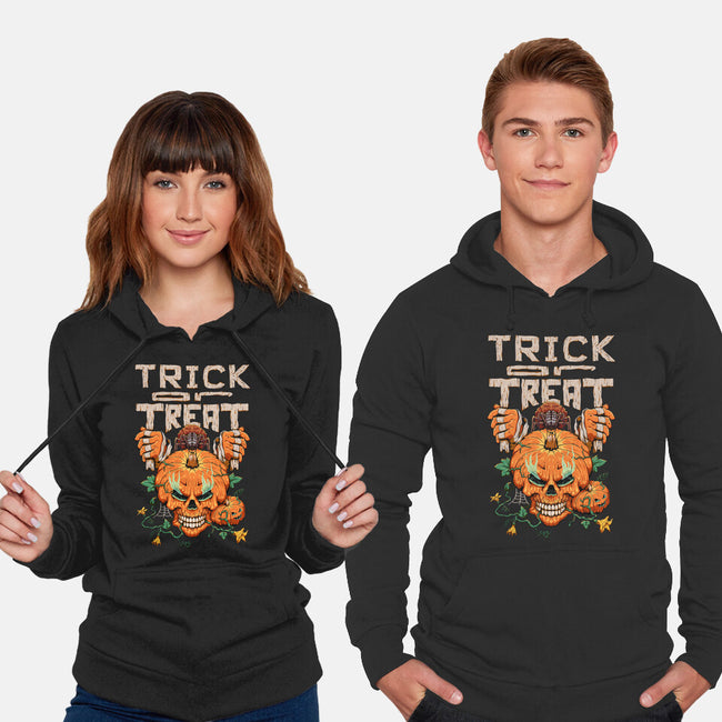 Trick or Treat Pumpkin Skull-unisex pullover sweatshirt-wahyuzi
