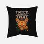 Trick or Treat Pumpkin Skull-none removable cover w insert throw pillow-wahyuzi