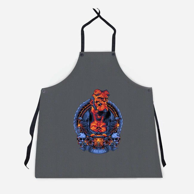 I Am Hell-unisex kitchen apron-Badbone Collections