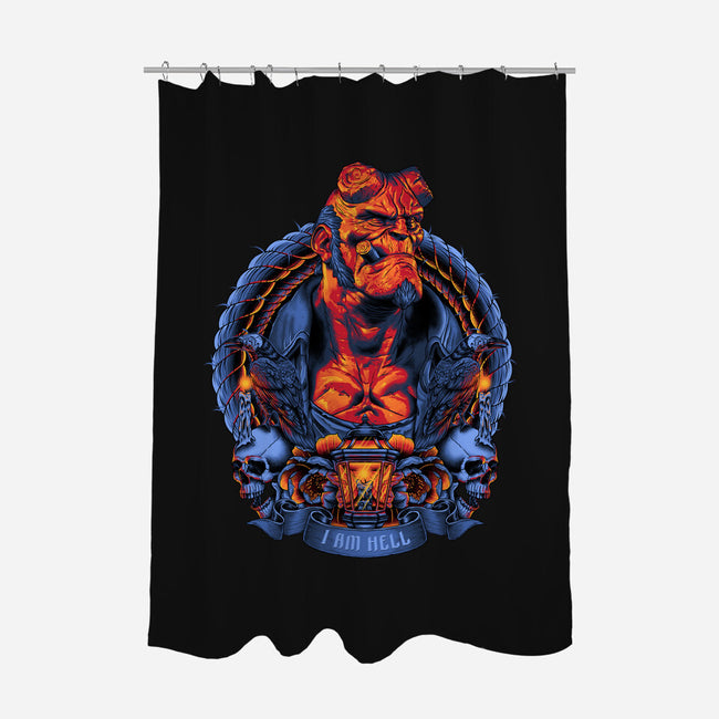 I Am Hell-none polyester shower curtain-Badbone Collections