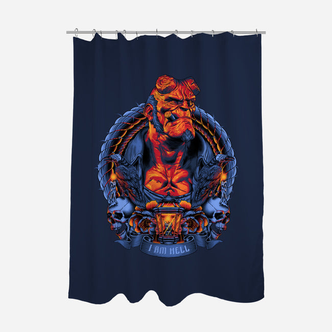 I Am Hell-none polyester shower curtain-Badbone Collections