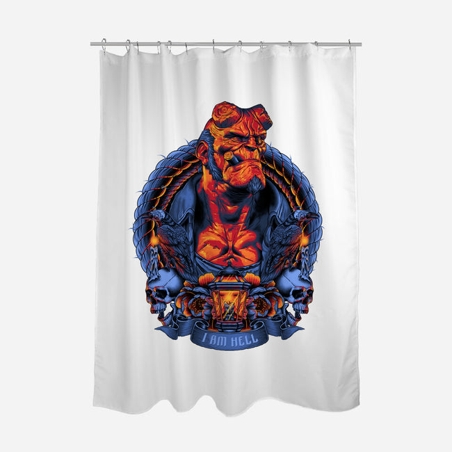 I Am Hell-none polyester shower curtain-Badbone Collections