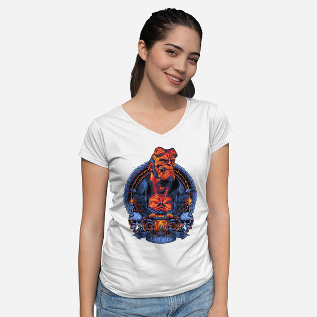 I Am Hell-womens v-neck tee-Badbone Collections