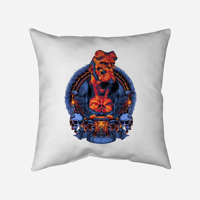 I Am Hell-none removable cover throw pillow-Badbone Collections