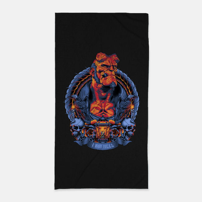 I Am Hell-none beach towel-Badbone Collections