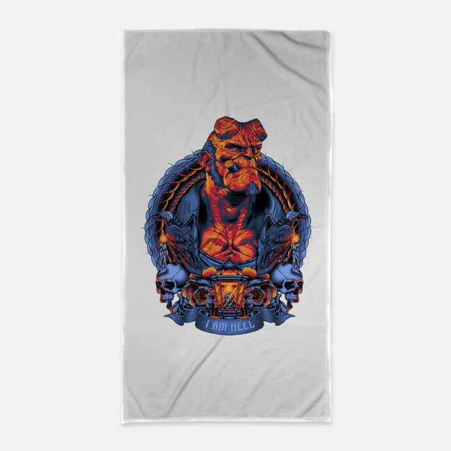 I Am Hell-none beach towel-Badbone Collections